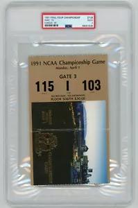 1991 Final Four Championship Game Ticket Stub PSA 2 Duke Kansas Coach KWOW - Imagen 1 de 2
