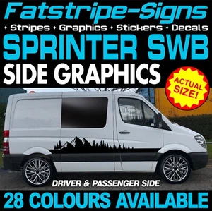 passend für MERCEDES SPRINTER SWB BERG AUFKLEBER GRAFIK CAMPERVAN WOHNMOBIL VAN - Bild 1 von 2