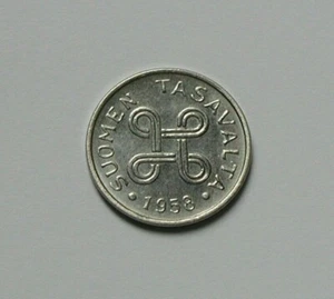 1958 FINLAND Coin - 1 Markka - AU+ toned-lustre - Picture 1 of 2