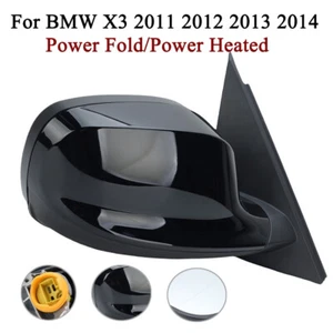 For 2011 2012 2013 2014 BMW X3 Right Passenger Side Mirror W/Power Heated Black - Foto 1 di 14
