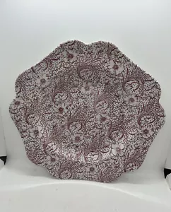 Spode Made In England Pink/Red Floral Chintz 9.625” Luncheon Scalloped Plate EUC - Picture 1 of 11