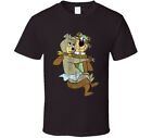 Yogi And Cindy Bear Retro postać z kreskówek Worn Look Prezent T-shirt