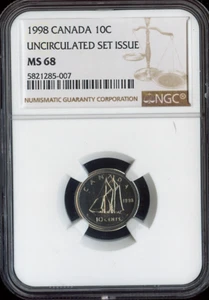 1998 Canada 10 Cents 10C NGC MS68 - Quality - Picture 1 of 2
