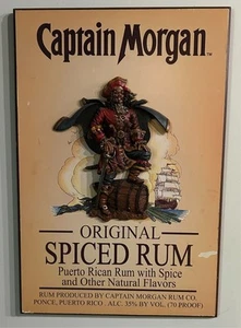 Captain Morgan Holz Bar Schild 3D Plakette 18"x14" Vintage Gewürz Rum Dekor - Bild 1 von 3