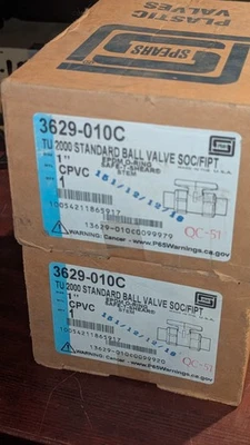 (1) Spears Ball Valve 3629-010C 1" CPVC NIB - Image 1 of 4
