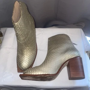 Wal & Pai LA Bolan Square Toe Boot Gold Reptile Women’s 39 EU 9 US Brazil - Bild 1 von 13