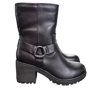 Universal Thread Combat Stiefel Damengröße 6,5 schwarz Greyson seitlicher Reißverschluss Biker NEU - Bild 1 von 13