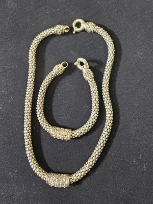 Gabrielle Bruni Popcorn Necklace And Bracelet Set 925 And 14k With Diamonds - Image 1 of 4