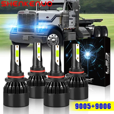 9006 + 9005 Led Headight Bulbs Fit Mack CXU 2008-2019 Truck CXU600 High Low Beam - Image 1 of 4