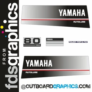 Yamaha 80hp autolube outboard engine decals/sticker kit - Picture 1 of 1
