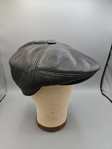 Newsboy Black Driving Flat Cap Golf Cabbie Hat Scully XXL Quilted Lined - Picture 1 of 9