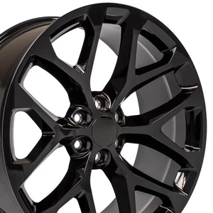 24x10 Gloss Black CK156 Snowflake Wheel Fit Silverado Tahoe Suburban 1999-2023 - Picture 1 of 8