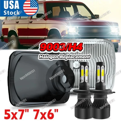 Пара светодиодных фар дальнего/дальнего света 7x6 дюймов/5x7 дюймов подходит для Chevy S10 Blazer GMC S15 82–93 годов выпуска - Изображение 1 из 4