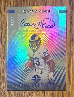 Cam Akers 2020 Panini Illusions #RE12 Rookie Endorsements Blue /99 - Image 1 of 3