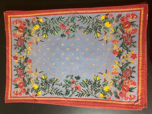 William Sonoma  100% Cotton French Country Placemats Blue and Red, Set of 8 - Picture 1 of 6