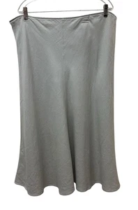 Eileen Fisher Gray Linen Maxi Pull On Full Skirt Lagenlook Minimalist Size L - Picture 1 of 6