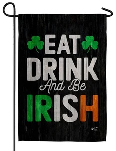 Eat Drink and be Irish Sublimated Garden Flag - Imagen 1 de 1