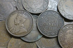 Canada Large Cents Bulk Lot of 20 Circulated 1c 'Pennies' George V (1911-1920) - Picture 1 of 2