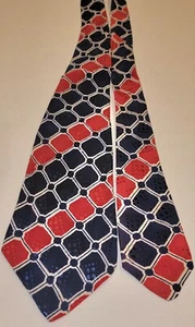 Vintage 1940er 40er 1950er Jahre Neu aus altem Lagerbestand Roycraft rot blau KRAWATTE - Bild 1 von 6