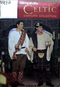 Simplicity 8913 Celtic Kilt Spats Costume Pattern Mens Size 30 to 40 XS - M OOP - Picture 1 of 2