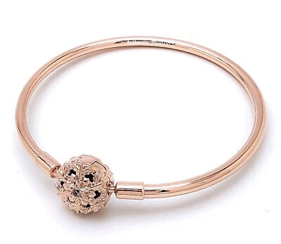 NUEVO 100% PANDORA Oro Rosa Brillante Copo de Nieve Brazalete Dije Pulsera 582338C01 Foto 1 de 4