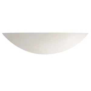 White Plaster Ceramic Single Lamp Curved Wall Uplighter 400mm - Picture 1 of 4