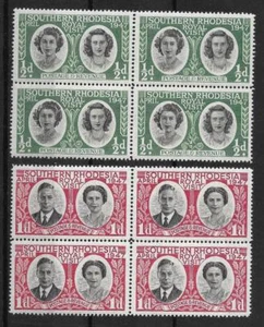S.RHODESIA, KGV1, VISITA REAL 1947, SG 62-63, montado sin montar o nunca montado bloques 4. - Imagen 1 de 1