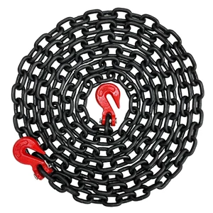 5/16" X 18' Transport Binder Chain Grade 80 Tow Chain Grab Hooks Flat 4,500 LBS - Bild 1 von 6