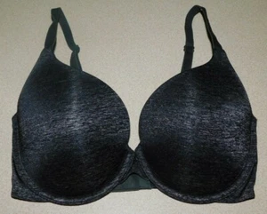 Victoria's Secret Bra Black T-Shirt Perfect Coverage Underwire Cotton 32DD - Picture 1 of 5