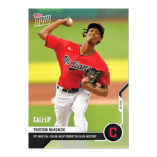2020 MLB Topps Now TRISTON MCKENZIE card #143 Call-Up RC Debut Cleveland Indians