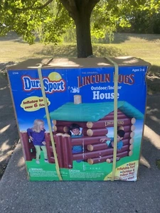 Rare New In Box Vintage 1997 DuraSport Hasbro Inflatable Vinyl Lincoln Log Cabin - Picture 1 of 6