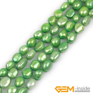 8-9mm Freeform Pearl Gemstone Loose Beads For Jewelry Making 15" Assorted Colors