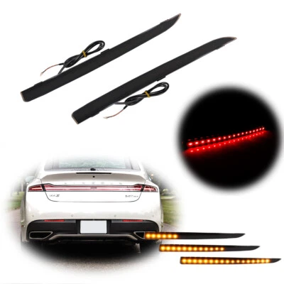 Luces de señal de freno trasero reflector ámbar rojo y secuencial para Lincoln MKZ 13-20 Foto 1 de 4