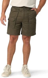 Men's Cargo Shorts Elastic Waist 7.5 Inch Inseam Cotton Utility Pockets - Picture 1 of 15