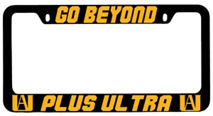 Go Beyond Plus Ultra Design 2A Black METAL License Plate Frame My Hero Academia - Picture 1 of 1