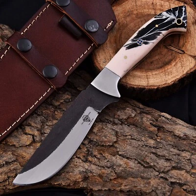 Custom Hand forged High Carbon 1095 Steel Hunting Knife Resin Handle W/ SHeath - Image 1 of 4