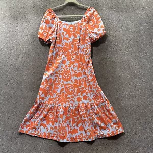 Talbots Puff Sleeve Poplin Cotton Midi Dress Womens 6P Floral Jacobean - Picture 1 of 11