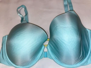 Victoria Secret 38D bra women's lined Perfect Coverage front closure blue NWT - Picture 1 of 5