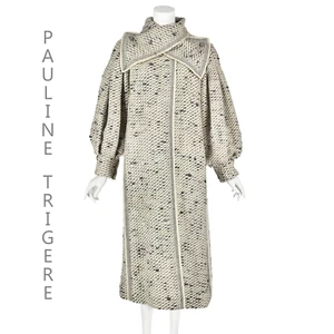PAULINE TRIGERE 70er Jahre elfenbein & grau Mohair Mantel mit Statement Ärmeln Gr. M/L - Bild 1 von 10