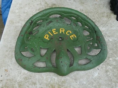 3RD PIERCE   VINTAGE TRACTOR SEAT  IMPLEMENT FARM   MAN CAVE SALVAGE COLLECTABLE - Image 1 of 4