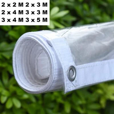 Clear PVC Tarp Waterproof Heavy Duty Transparent Tarpaulin Pet Cover 450GSM Diy