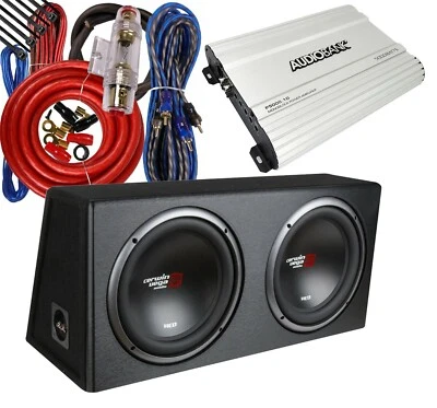 Cerwin-Vega 12" 3200W Subwoofer With box Enclosure + 5000 WATTS Amplifier + Kit