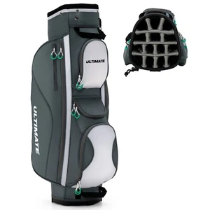 14 Dividers Golf Cart Bag w/7 Zippered Pocket Cooler Bag Rain Hood Valuable Bag - Picture 1 of 11