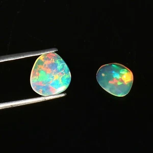 2Pcs Natural Ethiopian Opal Ethiopian Opal Faceted Rose Cut Top Wonderful OPAL. - Picture 1 of 5