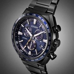 Reloj solar radio accionamiento ecológico de titanio esfera azul 41,1 mm - Imagen 1 de 6