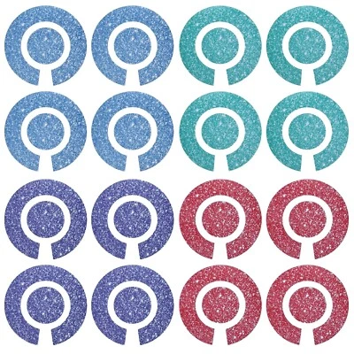 ACCLAIM Self Adhesive Glitter Effect Bowls Identity Stickers Full Sets Of 4 - Image 1 of 2