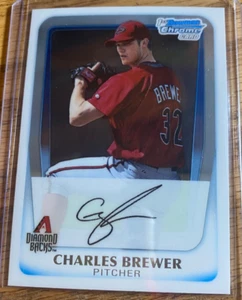 Bowman Chrome Prospects Baseball 2011 #BCP12 Charles Brewer casi como nuevo - Imagen 1 de 2