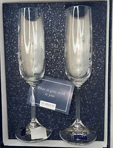 Marquis Waterford Crystal Millennium Celebration Toasting Flutes 2000 New - Picture 1 of 5