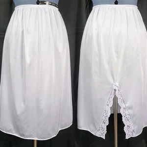 Vintage Sears hellblau-lila Nylon Slip mit Spitze getrimmt Trittfalte Größe M 12-14 - Bild 1 von 12