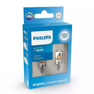 PHILIPS Ultinon Pro6000 Cold WeiS 11961CU60X2 T10 Car Glub - Picture 1 of 4